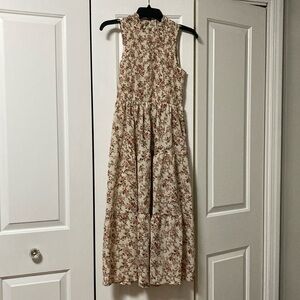 Mock neck floral midi dress
